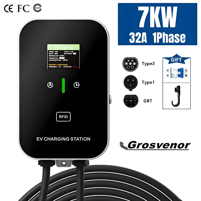 Wallbox Ev - 新型7KWタイプ2電気自動車充電器 32A EV充電ステーション タイプ1 GBT EVSE