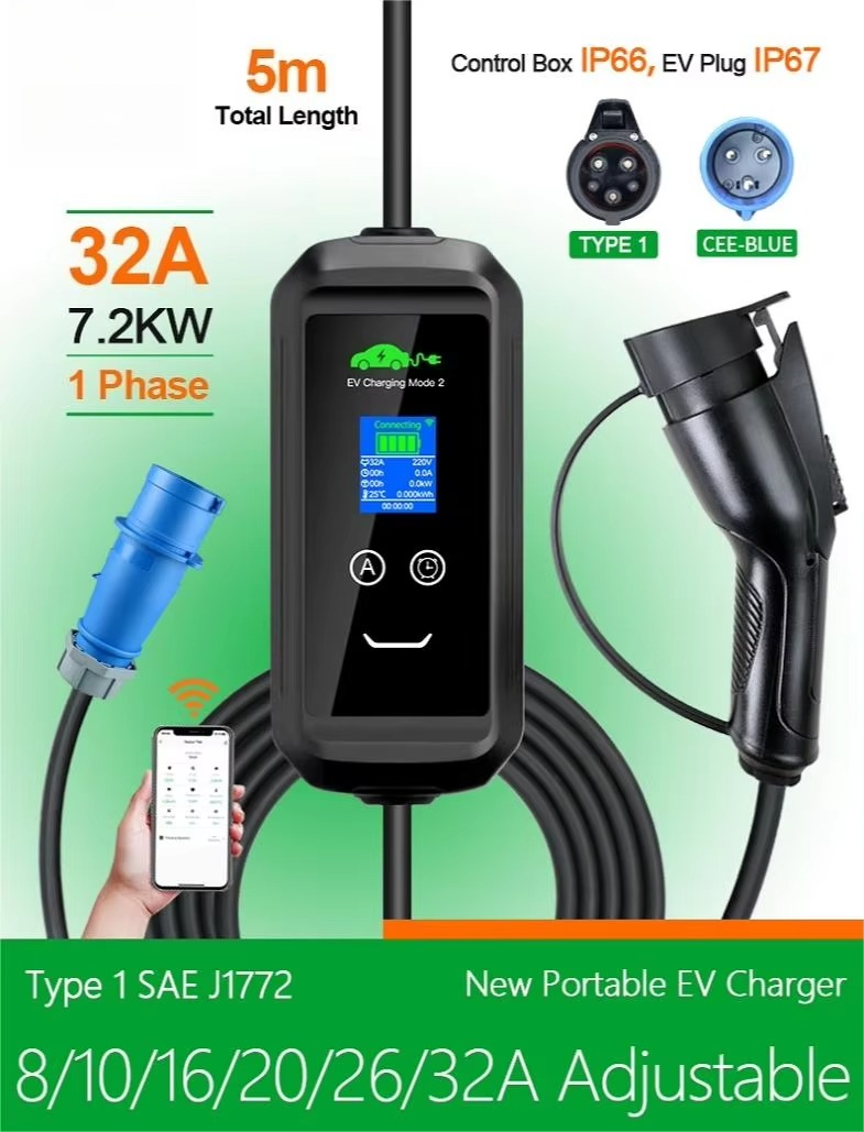 カスタムUSA ACポータブルEV充電器 J1772プラグ  - Ev Charger のレビューと価格