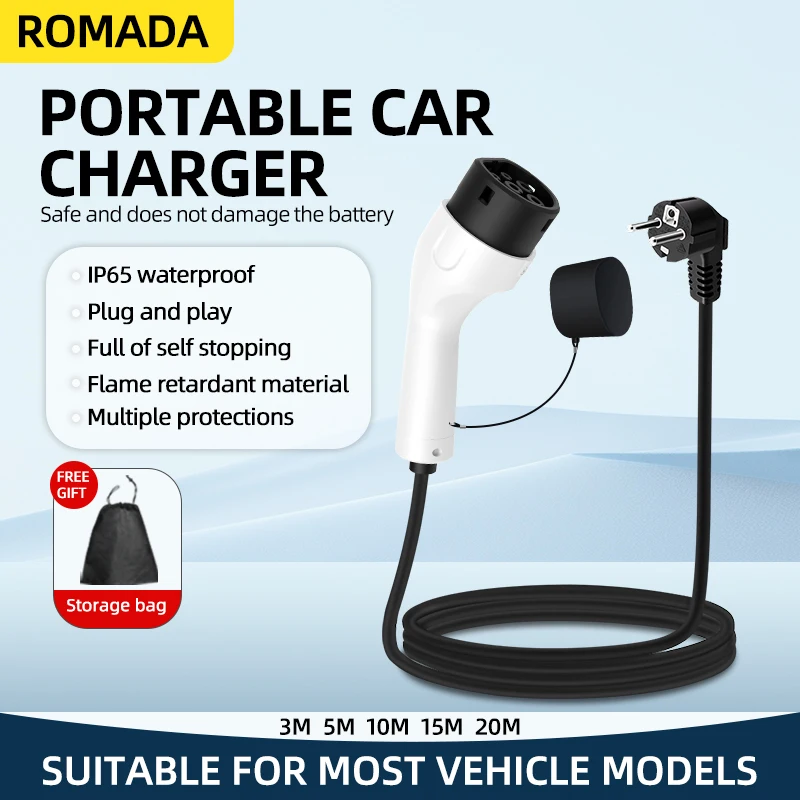 ROMADA 3.5KW 16A EVポータブル充電器 3M - Ev Charger Adapter のレビューと価格